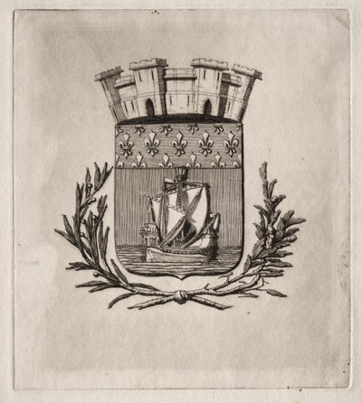 Etchings of Paris: The Symbolical Arms of the City of Paris, 1854. od Charles Meryon