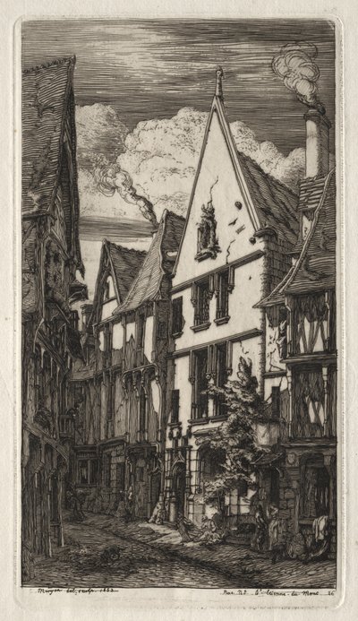 Lepty Paříže: v Bourges od Charles Meryon