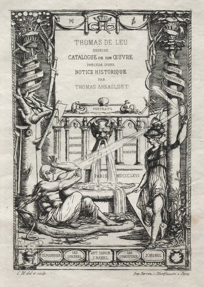 Frontispis pro Katalog rytin Thomase de Leu od Charles Meryon