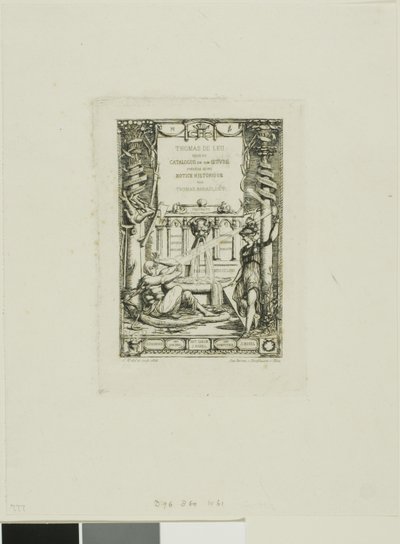 Frontispis katalogu díla Thomase De Leu od Charles Meryon
