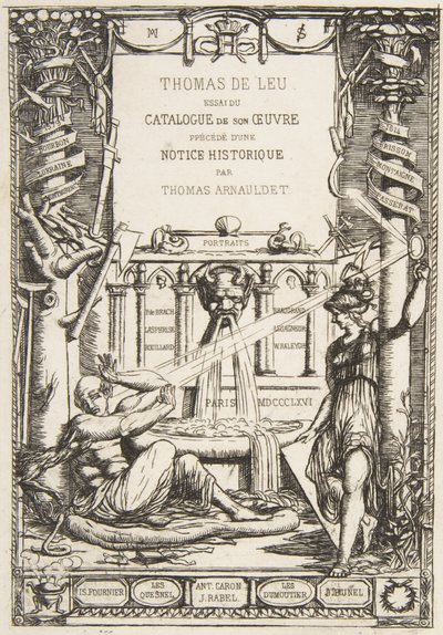 Frontispis pro Katalog díla Thomase De Leu, 1866. od Charles Meryon