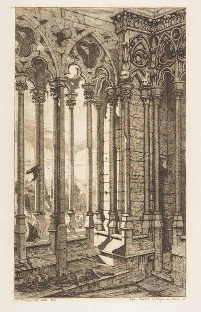 Galerie, katedrála Notre-Dame, Paříž od Charles Meryon