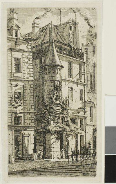 Dům s věžičkou, rue de la Tixéranderie od Charles Meryon