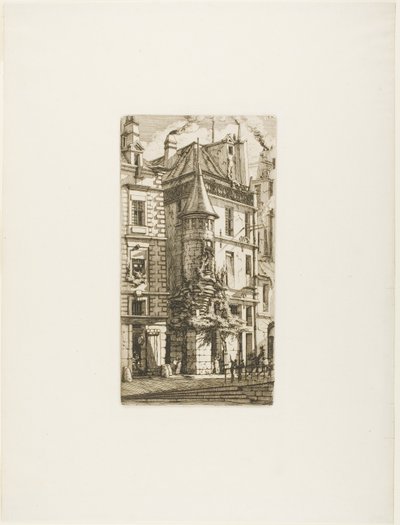 Dům s věžičkou, rue de la Tixéranderie od Charles Meryon