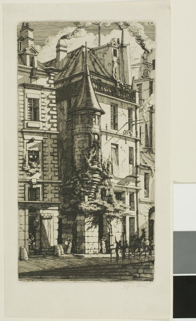 Dům s věžičkou, rue de la Tixéranderie, Paříž od Charles Meryon