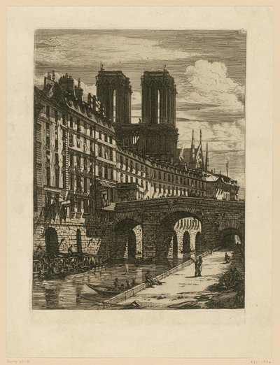 Tisk Rue neuve St Etienne-du-Mont od Charles Meryon