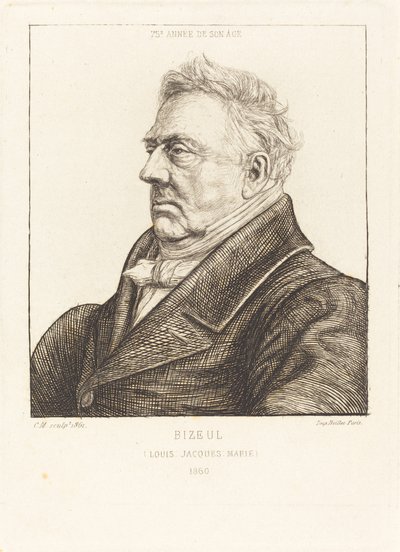 L.J.-Marie Bizeul, bretaňský archeolog od Charles Meryon