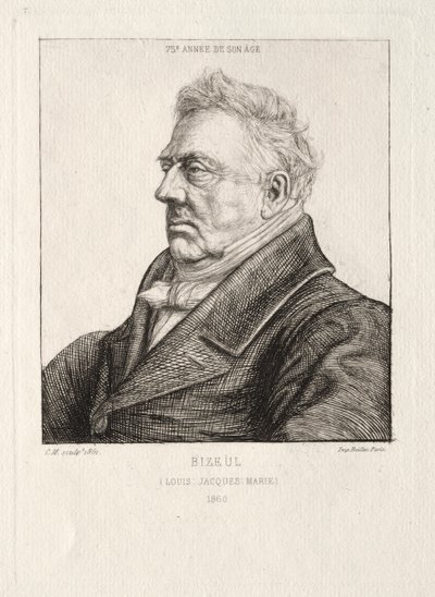 L. J. Marie Bizeul, bretaňský archeolog od Charles Meryon