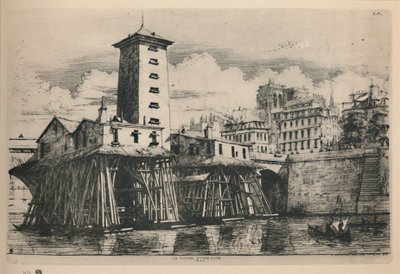 La Pompe Notre-Dame 9. stát, 6 34 x 9 78 palců, 1852, 1927 od Charles Meryon