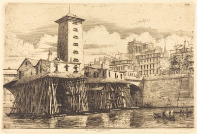 Notre Dame Pump, Paříž (Pumpa Notre Dame) od Charles Meryon