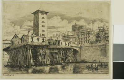 Notre-Dame Pump, Paříž od Charles Meryon