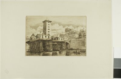 Notre-Dame Pump, Paříž od Charles Meryon