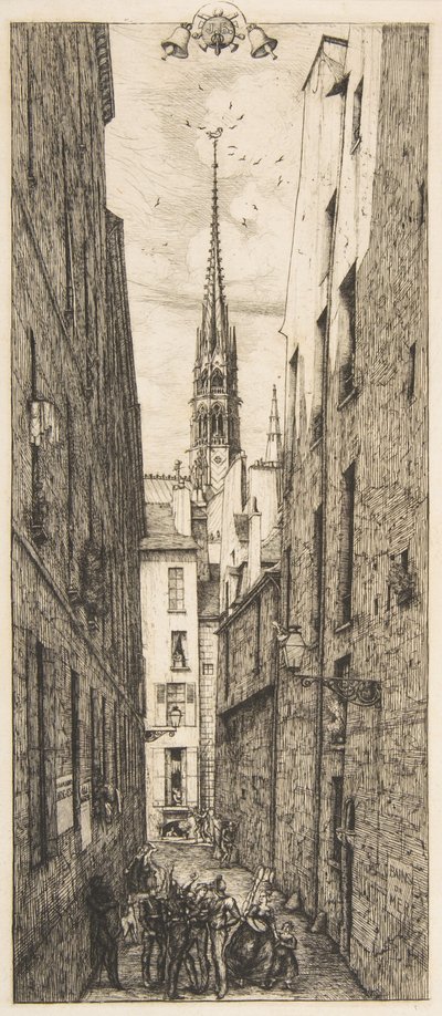 Rue des Chantres, Paříž, 1862. od Charles Meryon
