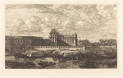 Starý Louvre, z obrazu od Zeemana, 1651 od Charles Meryon