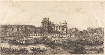 Starý Louvre, z obrazu od Zeemana, 1651 od Charles Meryon