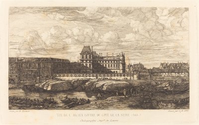Starý Louvre, z obrazu od Zeemana, 1651 od Charles Meryon