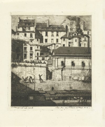 Márnice na Seině v Paříži La Morgue Eaux-Fortes sur Paris (název série) od Charles Meryon