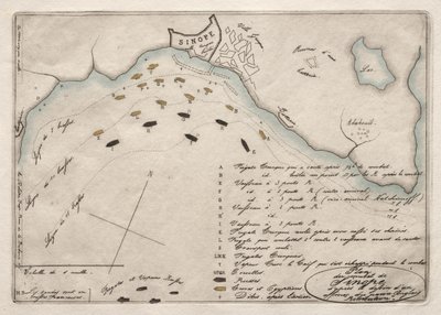 Mapa bitvy u Sinope od Charles Meryon