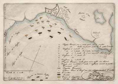 Mapa bitvy u Sinope, 1853. od Charles Meryon