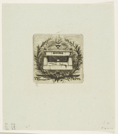 Molièrova hrobka, hřbitov Père-Lachaise, Paříž od Charles Meryon