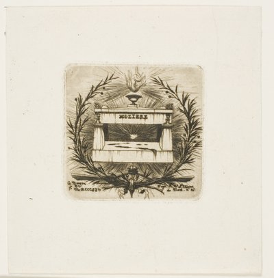 Molièrova hrobka, hřbitov Père-Lachaise, Paříž od Charles Meryon