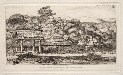 Native Barns and Huts at Akaroa, Banks Peninsula, 1845, 1865. od Charles Meryon
