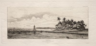 Oceánie: Rybolov u ostrovů s palmami v Uea nebo Wallis Group, 1845 od Charles Meryon