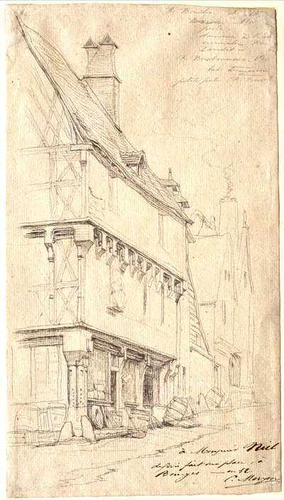 Starý dům v Bourges: „La Maison du Musicien“ od Charles Meryon