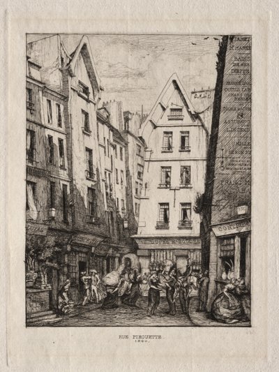 Pirouette Street, v blízkosti Markets, Paříž od Charles Meryon