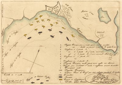 Plan du Combat de Sinope (Plán bitvy u Sinope) od Charles Meryon