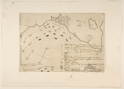Plán bitvy u Sinope, 1853. od Charles Meryon