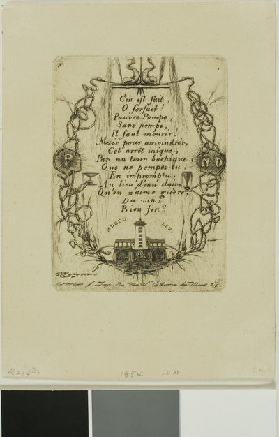 Pompe Notre-Dame, Paříž, malý talířek od Charles Meryon