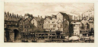 Brána do Cité z konce 17. století, Paříž od Charles Meryon