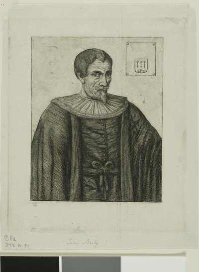 Portrét Jeana Beslyho, historika od Charles Meryon