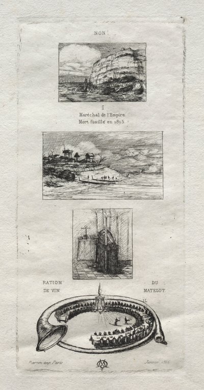 Rebus: Ne, Morny není mrtvý, protože se znovu žení, 1866. od Charles Meryon