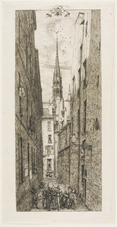 Rue des Chantres, Paříž od Charles Meryon