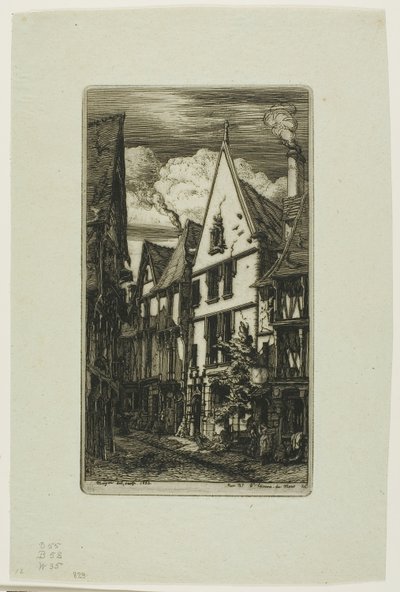 Rue des Toiles, Bourges od Charles Meryon