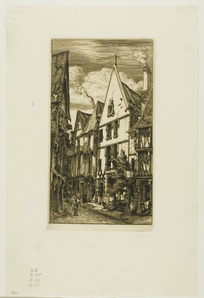Rue des Toiles, Bourges od Charles Meryon