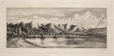 Seine Fishing off Charcoal Burners Point, Akaroa, 1865. od Charles Meryon