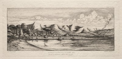 Seine Fishing off Charcoal Burners Point, Akaroa, Banks Peninsula, 1845, 1863. od Charles Meryon
