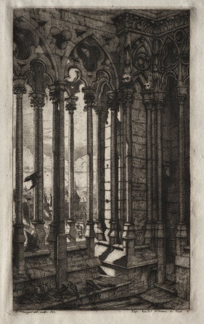 Lepty Paříže: Galerie Notre Dame, 1853. od Charles Meryon