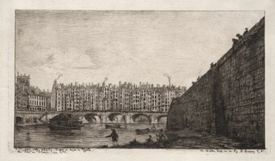 The Exchange Bridge, Paříž, asi 1784, 1855. od Charles Meryon