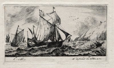Galliot Jeana de Vyla z Rotterdamu, 1850. od Charles Meryon