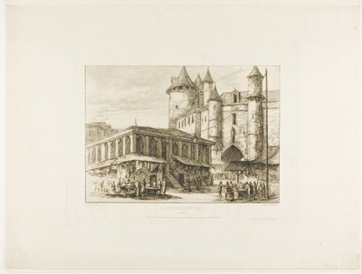 Grand Châtelet, Paříž, c. 1780, po dřívější kresbě od Charles Meryon