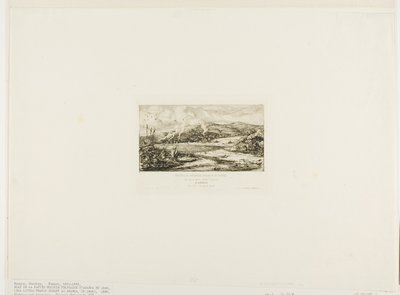Malá francouzská kolonie v Akaroa, 1845 od Charles Meryon