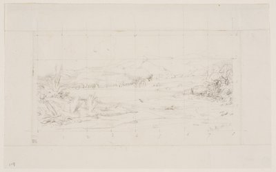 Malá francouzská kolonie v Akaroa, 1845 od Charles Meryon