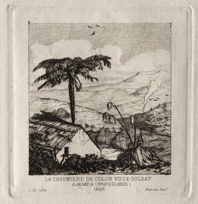 Chata starého vojáka v Akaroa, 1845 od Charles Meryon
