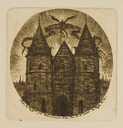 Stará brána Palais de Justice, Paříž od Charles Meryon