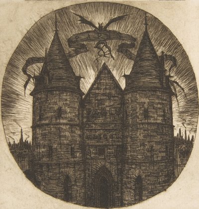 Stará brána Palais de Justice, Paříž, 1854. od Charles Meryon