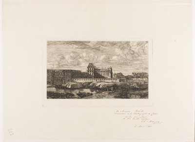 Starý Louvre, Paříž, 1651 od Charles Meryon